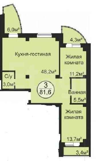 Продажа 3-комнатной новостройки, Челябинск, Татищева ул,  1