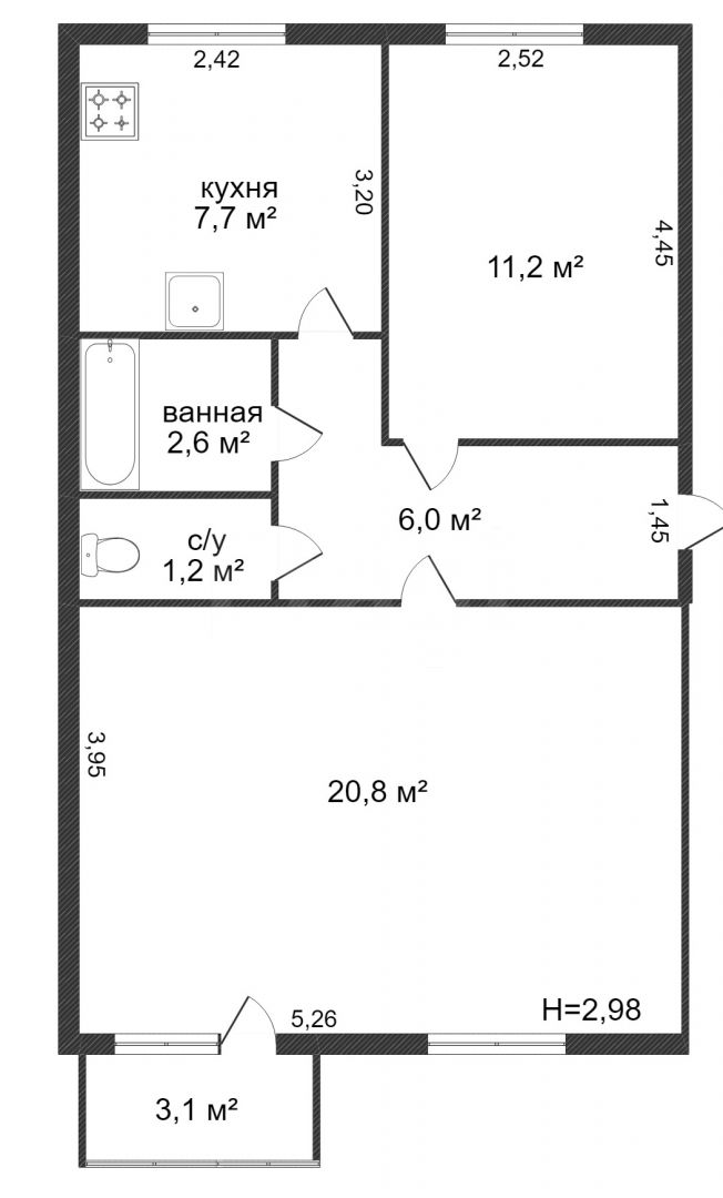 Продажа 2-комнатной квартиры, Комсомольск-на-Амуре, Вокзальная, 47 Продажа 2-комнатной квартиры, Комсомольск-на-Амуре, Вокзальная, 47