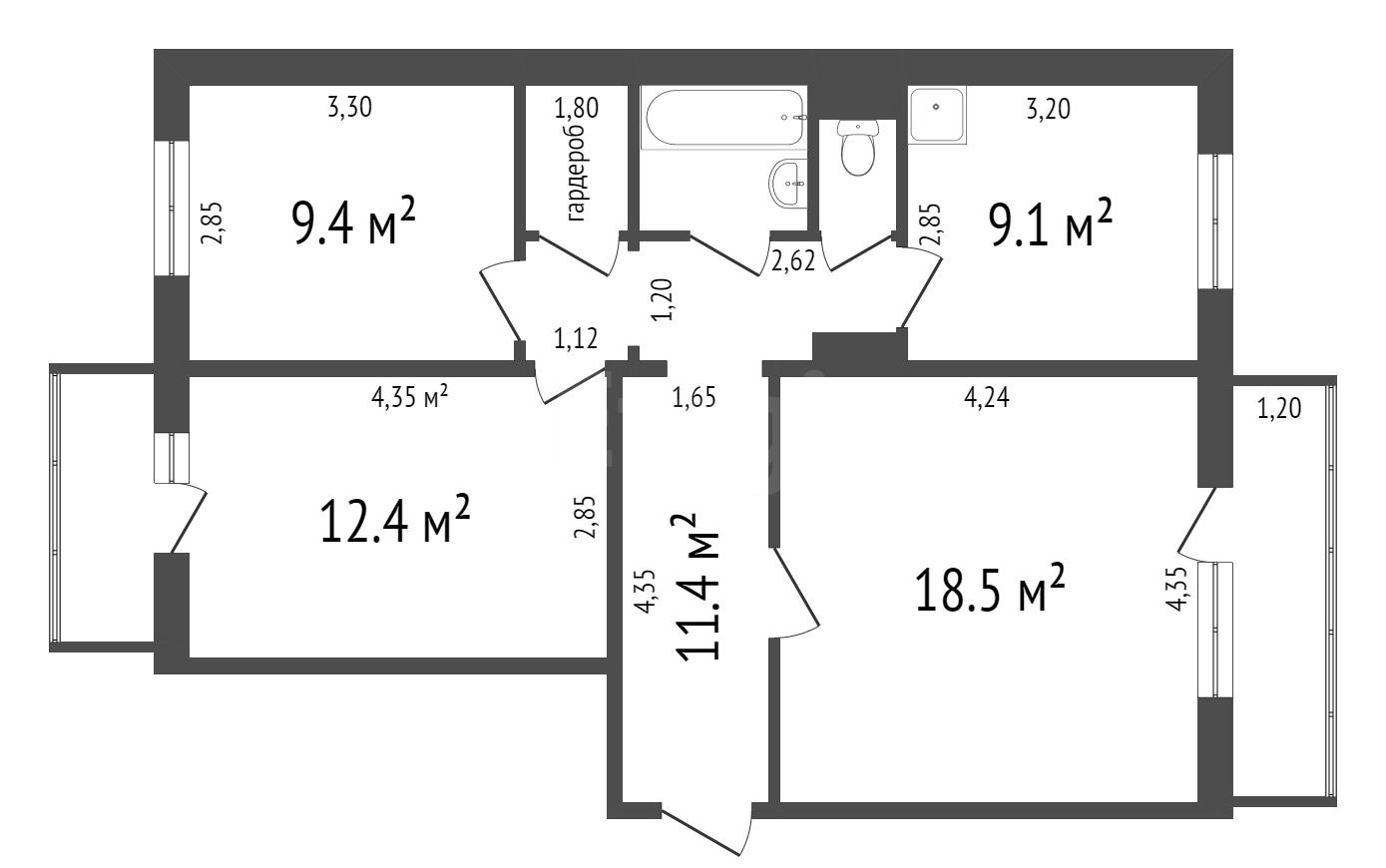 Продажа 3-комнатной квартиры, Красноярск, Комсомольский пр-т, 3 Продажа 3-комнатной квартиры, Красноярск, Комсомольский пр-т, 3