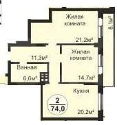 Продажа 2-комнатной новостройки, Челябинск, Чичерина,  38