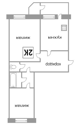 Объявление. г. Сургут, 2-комн.кв. 56кв.м, Игоря Киртбая, 21 к 1. Фото 1
