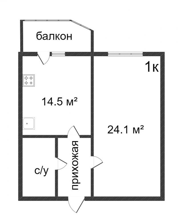 Объявление. г. Сургут, 1-комн.кв. 50кв.м, Иосифа Каролинского, 14 к 2. Фото 1
