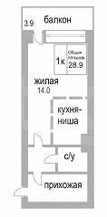 Объявление. г. Сургут, 1-комн.кв. 33кв.м, Крылова, 32. Фото 1