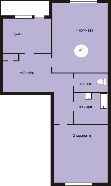 Объявление. г. Сургут, 2-комн.кв. 45кв.м, Комсомольский проспект, 44 к 2. Фото 1