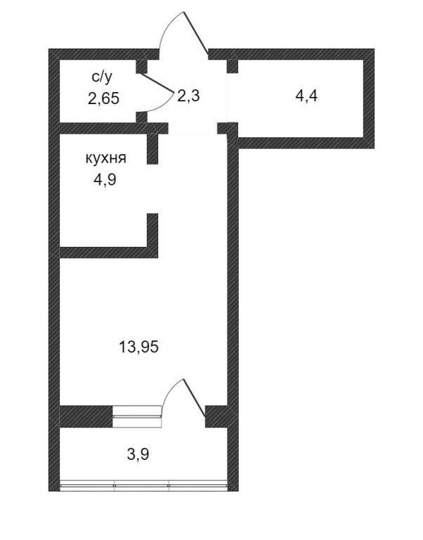 Объявление. г. Сургут, 1-комн.кв. 33кв.м, Александра Усольцева, 26. Фото 4
