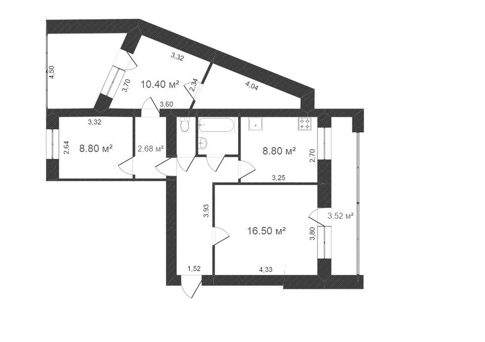 Объявление. г. Тюмень, 3-комн.кв. 63кв.м, Максима Горького, 23а. Фото 1