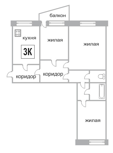 3-комн.кв. 86кв.м, ленина проспект, 62.
