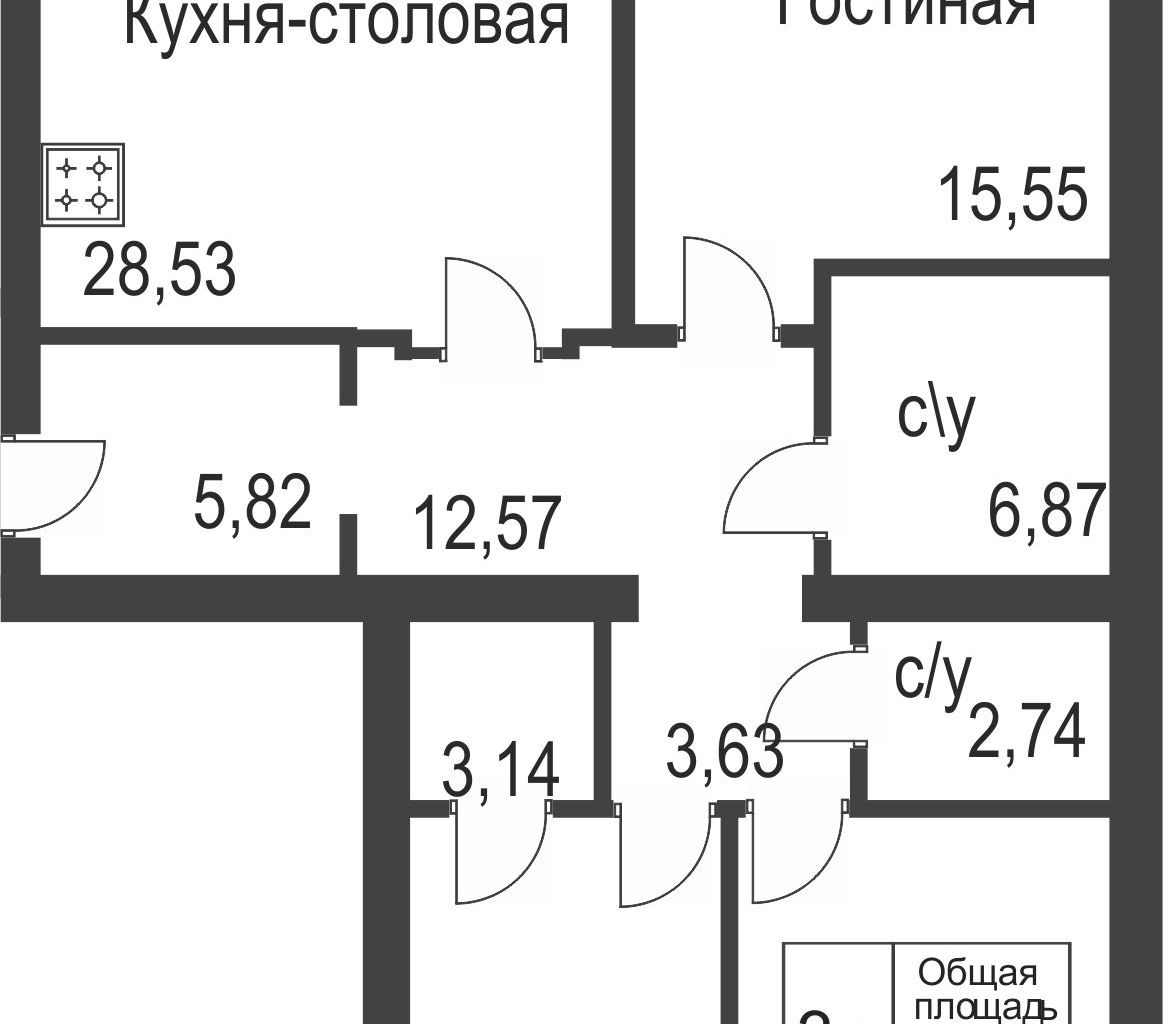 Объявление. г. Тюмень, 3-комн.кв. 119.69кв.м, Николая Семенова, ЖК Орион,. Фото 3