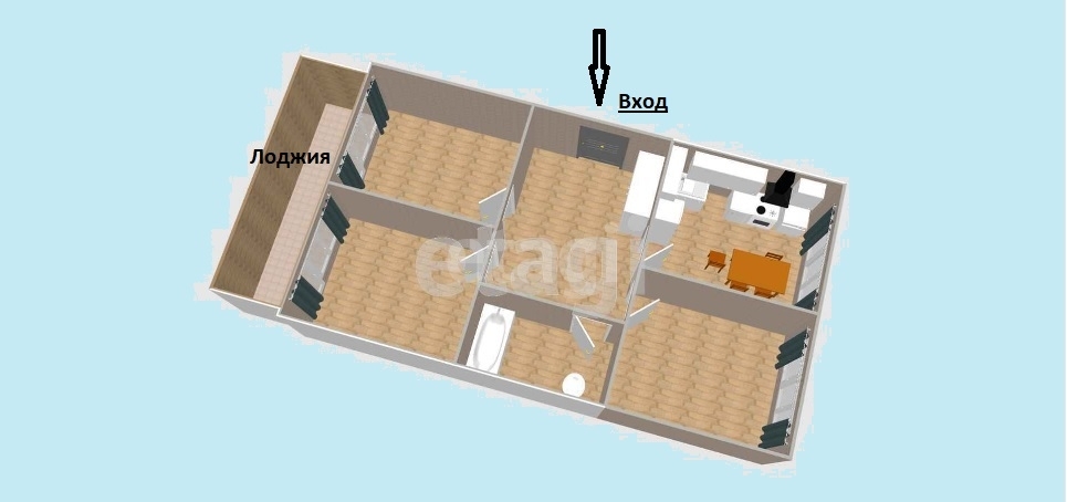 Продажа 3-комнатной квартиры, Южно-Сахалинск, Сахалинская область,  Южно-Сахалинск