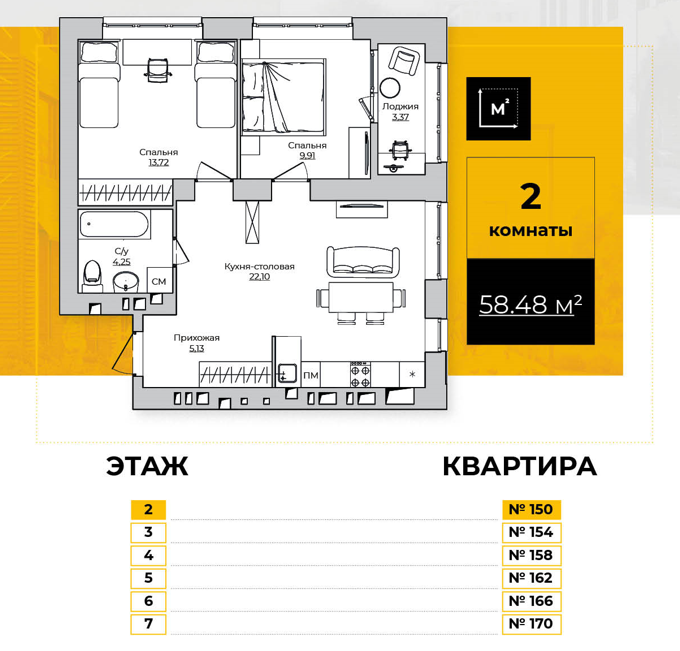 Продажа 2-комнатной новостройки, Калуга, Счастливая,  ЖК Острова - БС3