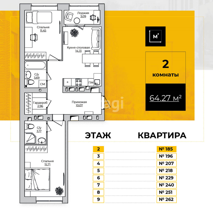 Продажа 2-комнатной новостройки, Калуга, Тепличная,  ЖК Острова - БС4