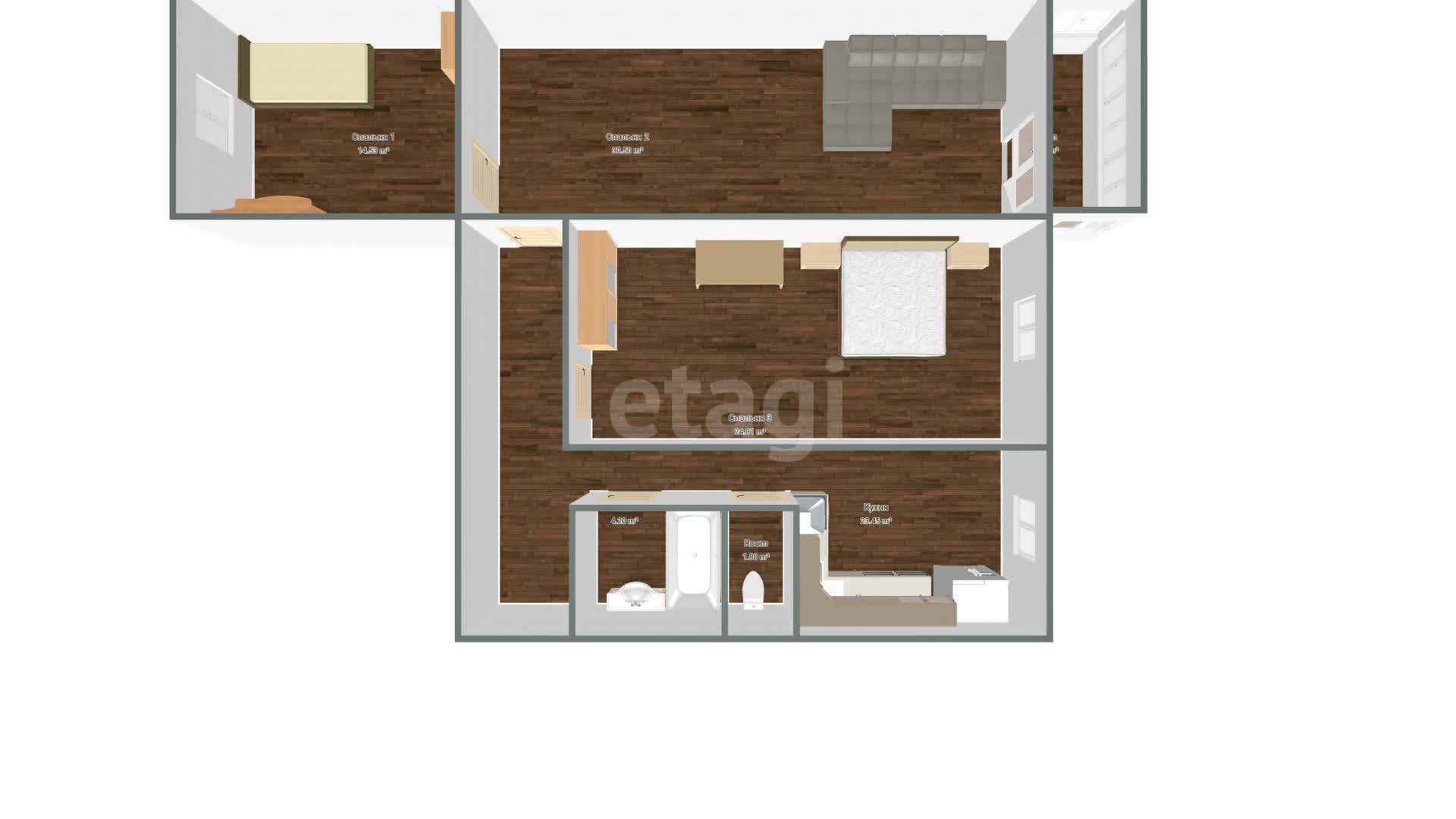 Продажа 3-комнатной квартиры, Южно-Сахалинск, Сахалинская область,  Южно-Сахалинск