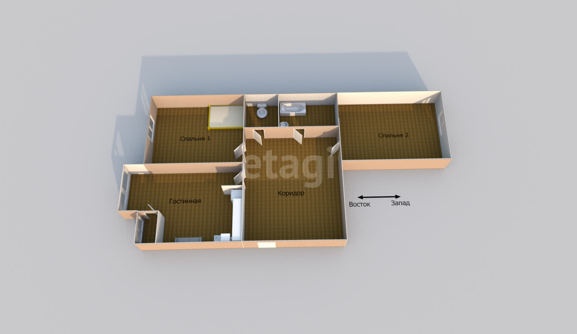 Продажа 2-комнатной квартиры, Южно-Сахалинск, Сахалинская область,  Южно-Сахалинск