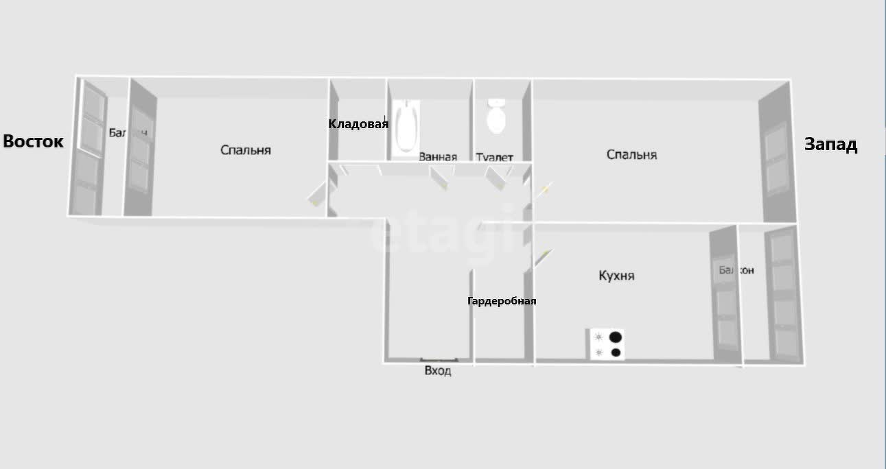 Продажа 2-комнатной квартиры, Южно-Сахалинск, Сахалинская область,  Южно-Сахалинск