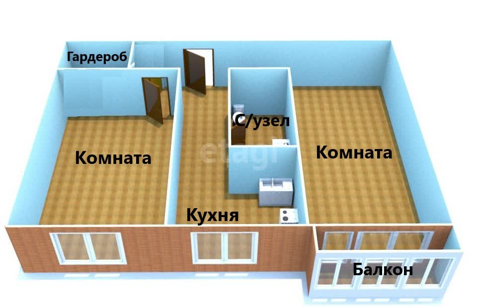 Продажа 2-комнатной квартиры, Южно-Сахалинск, Сахалинская область,  Южно-Сахалинск