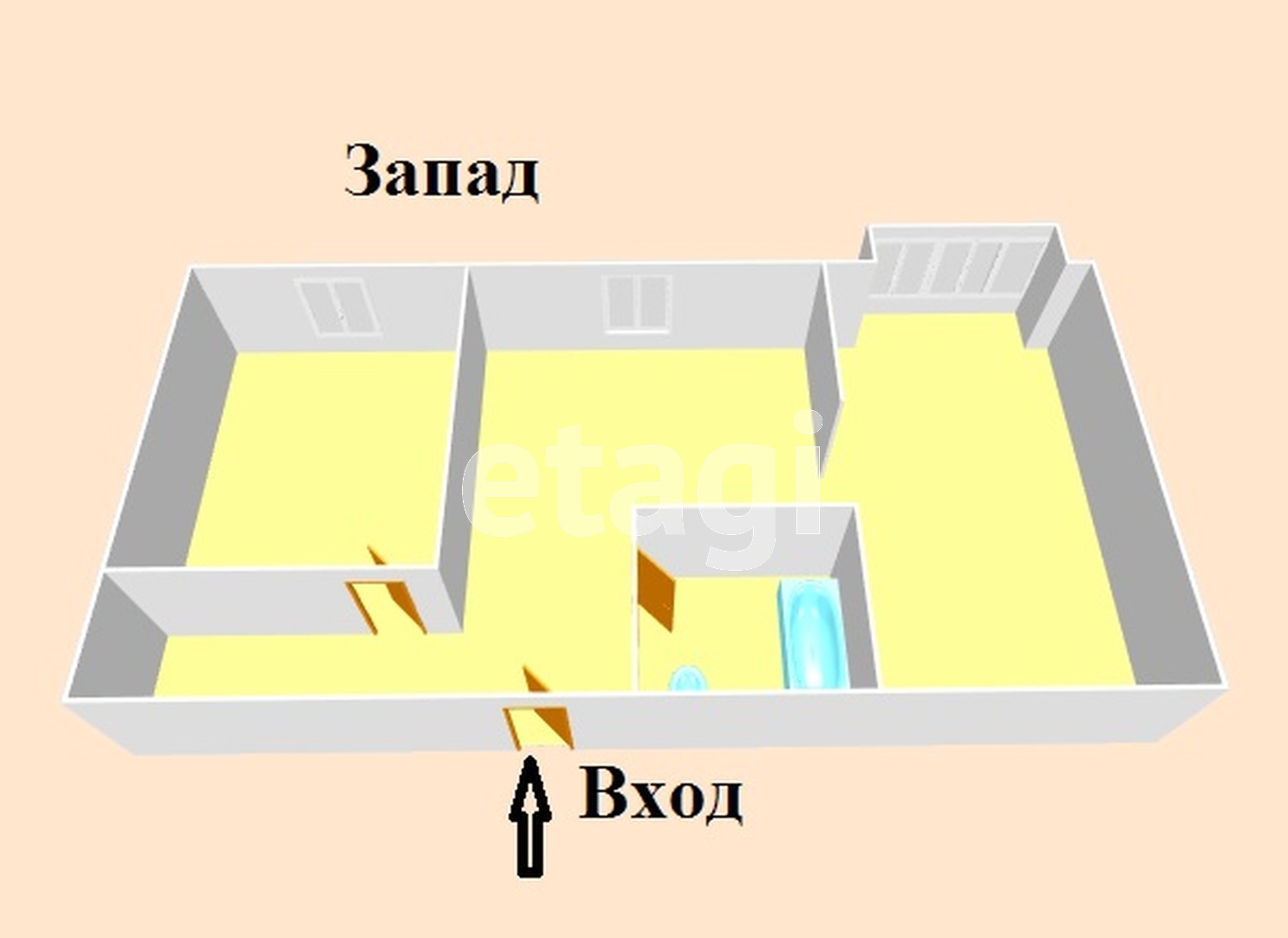 Продажа 2-комнатной квартиры, Южно-Сахалинск, Сахалинская область,  Южно-Сахалинск