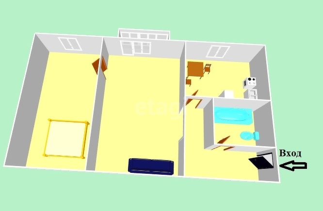 Продажа 2-комнатной квартиры, Южно-Сахалинск, Сахалинская область,  Южно-Сахалинск