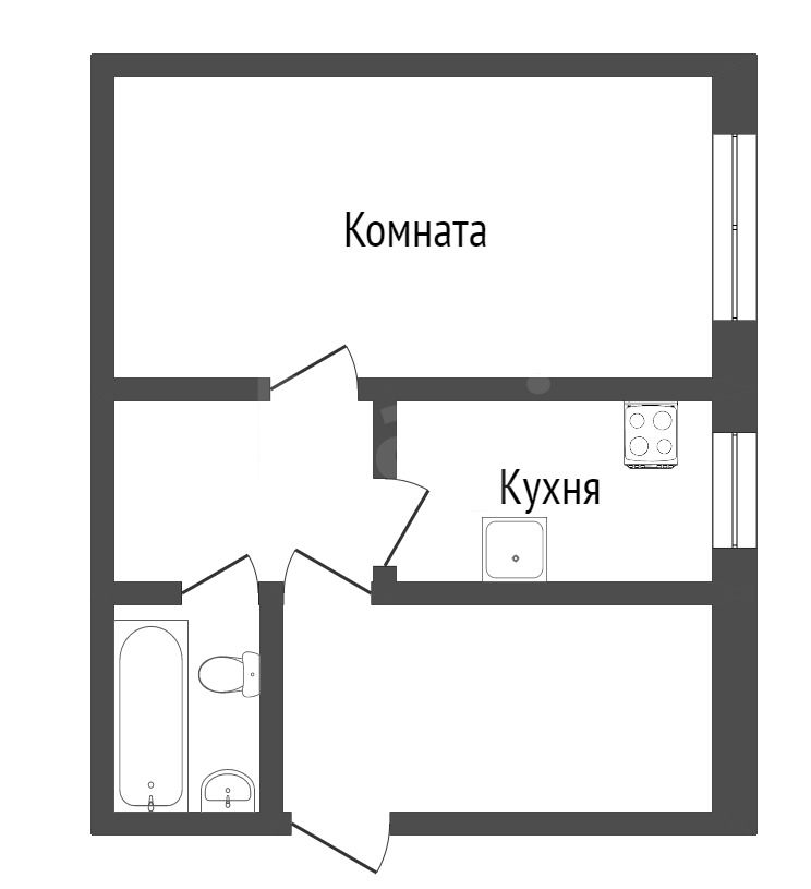 Продажа 1-комнатной квартиры, Заводоуковск, Крымская,  9