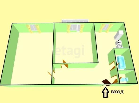 Продажа 2-комнатной квартиры, Южно-Сахалинск, Сахалинская область,  Южно-Сахалинск