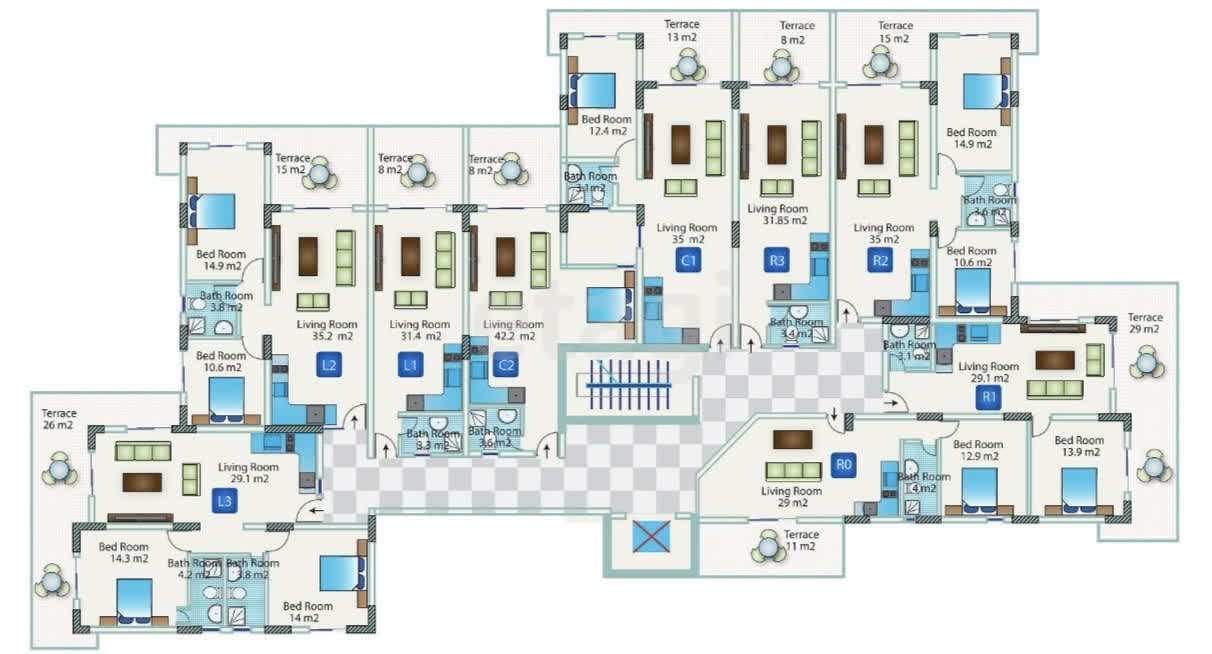 Квартира 47 м² муниципалитет Ларнака, Кипр
