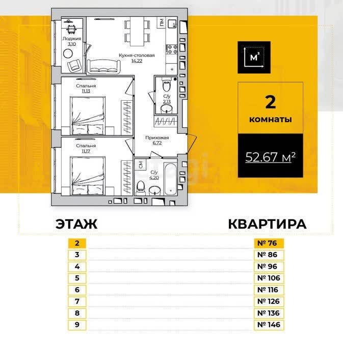 Продажа 2-комнатной новостройки, Калуга, Тепличная,  ЖК Острова - БС4