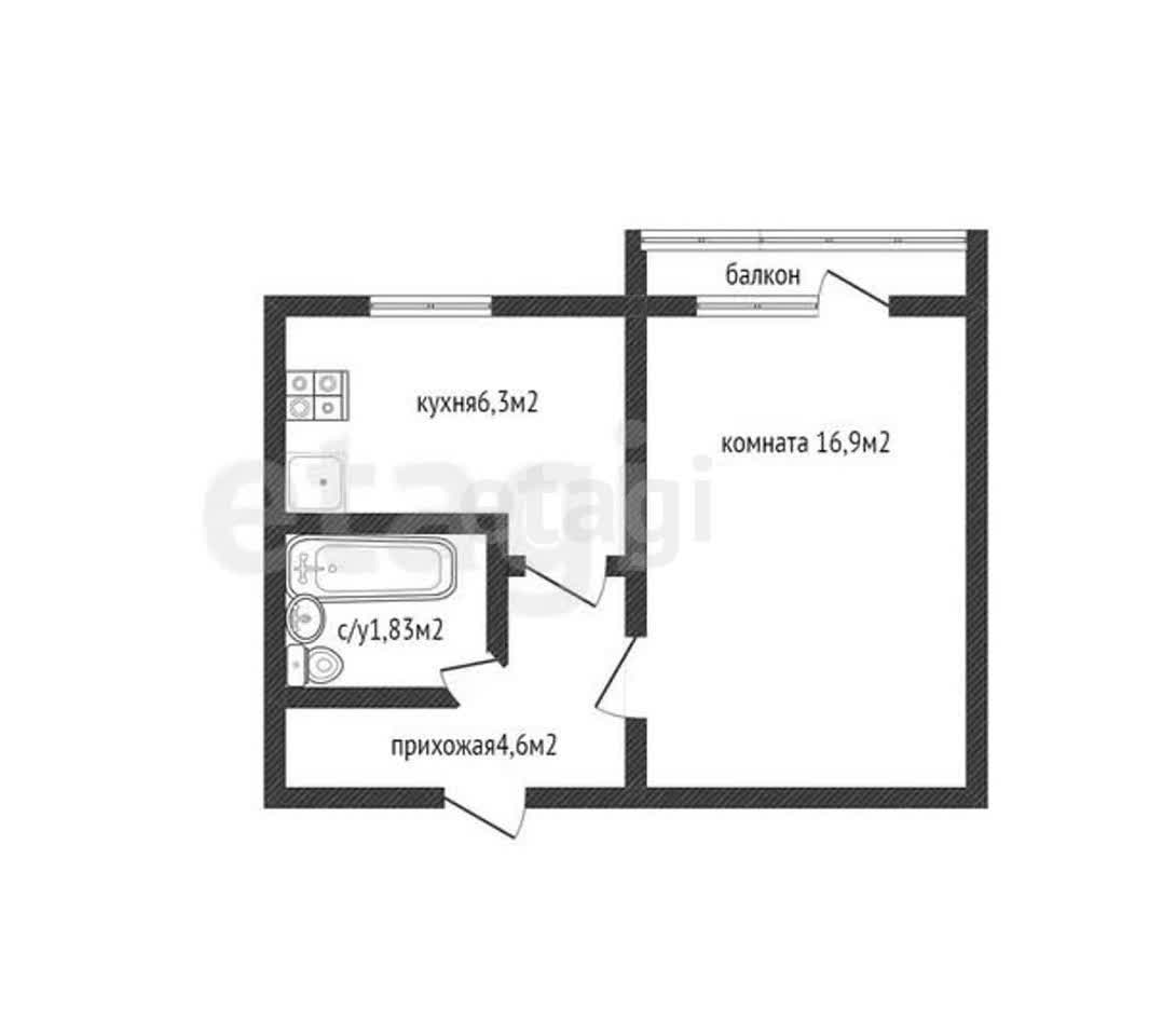 Продажа 1-комнатной квартиры, Майкоп, Калинина,  217