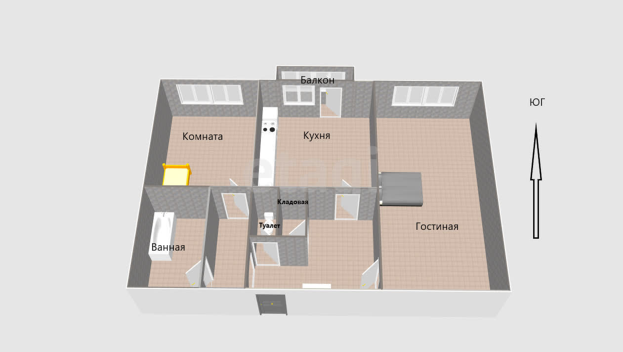 Продажа 2-комнатной квартиры, Южно-Сахалинск, Сахалинская область,  Южно-Сахалинск