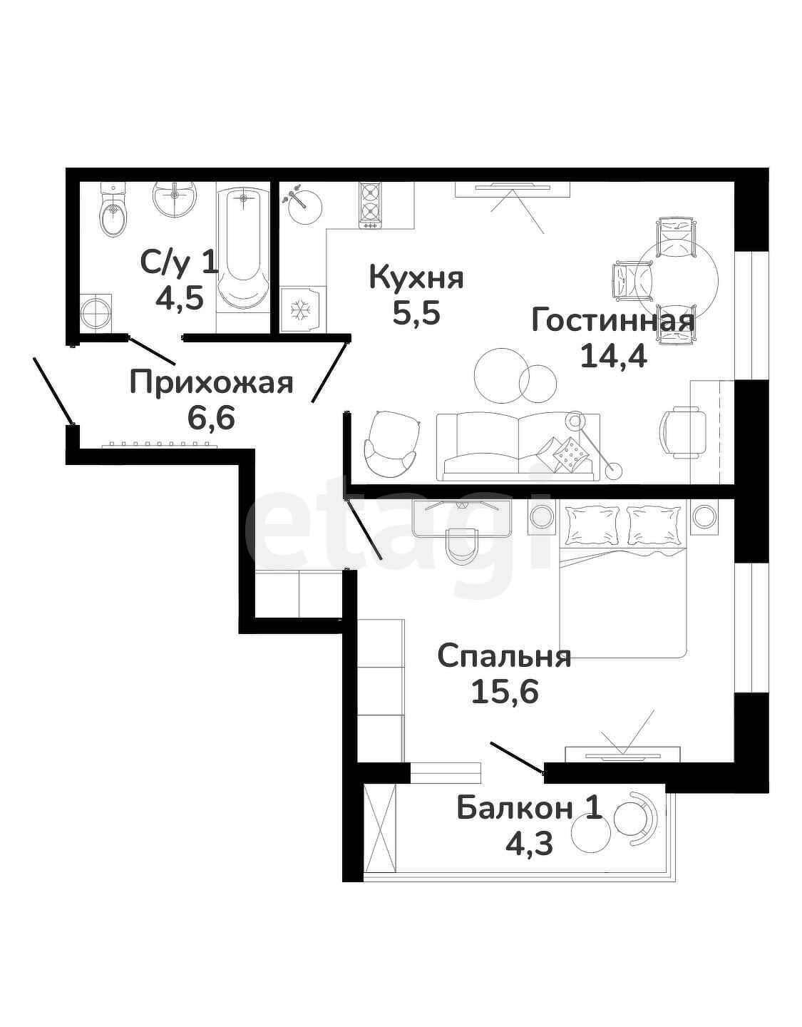 Продажа 2-комнатной квартиры, Горячий Ключ, Ярославского,  111