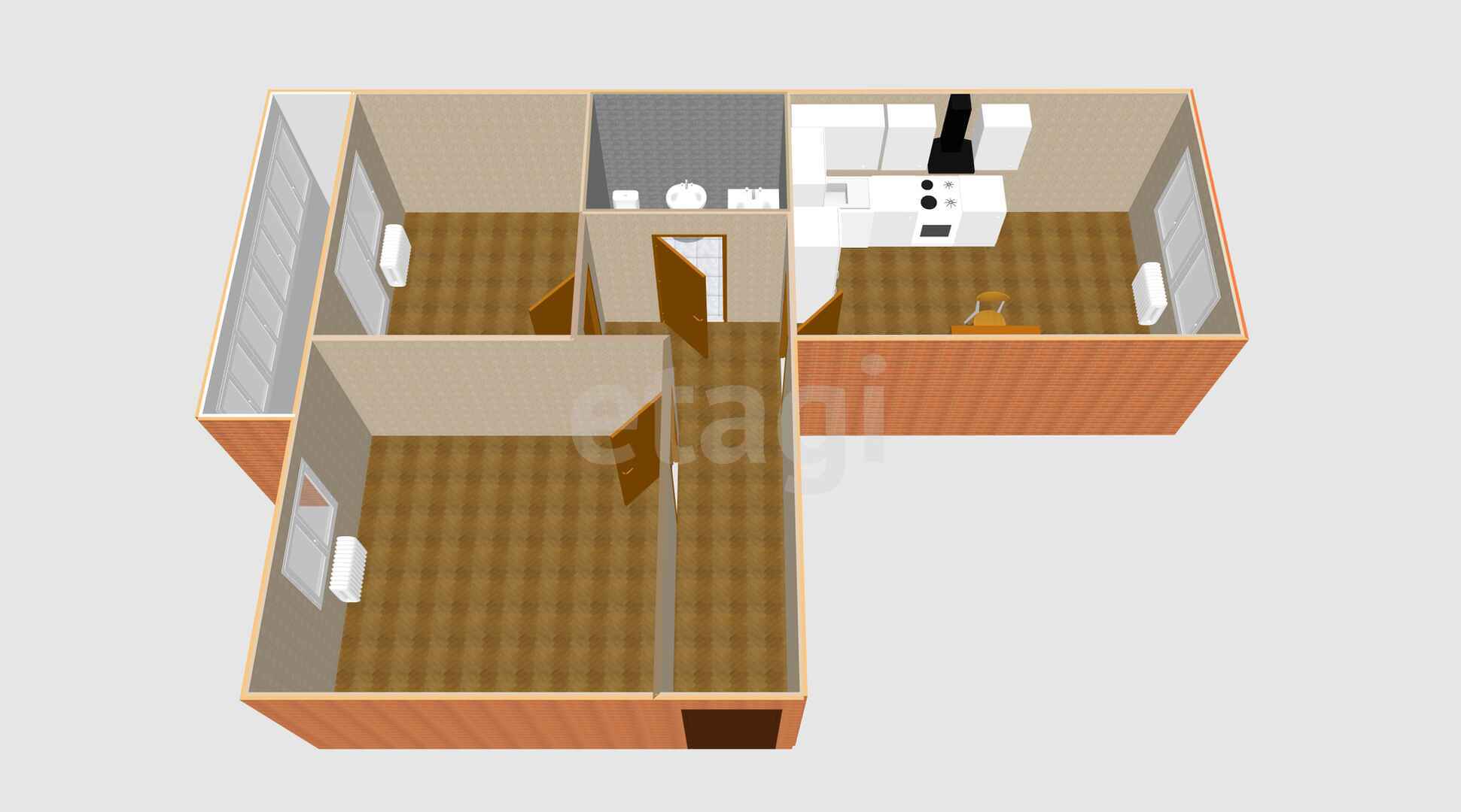 Продажа 2-комнатной квартиры, Южно-Сахалинск, Сахалинская область,  Южно-Сахалинск