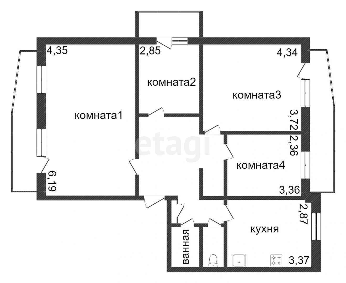 Продажа 4-комнатной квартиры, Улан-Удэ, Республика Бурятия,  Улан-Удэ