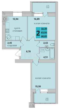 Продажа 2-комнатной новостройки, Калуга, Фомушина,  37