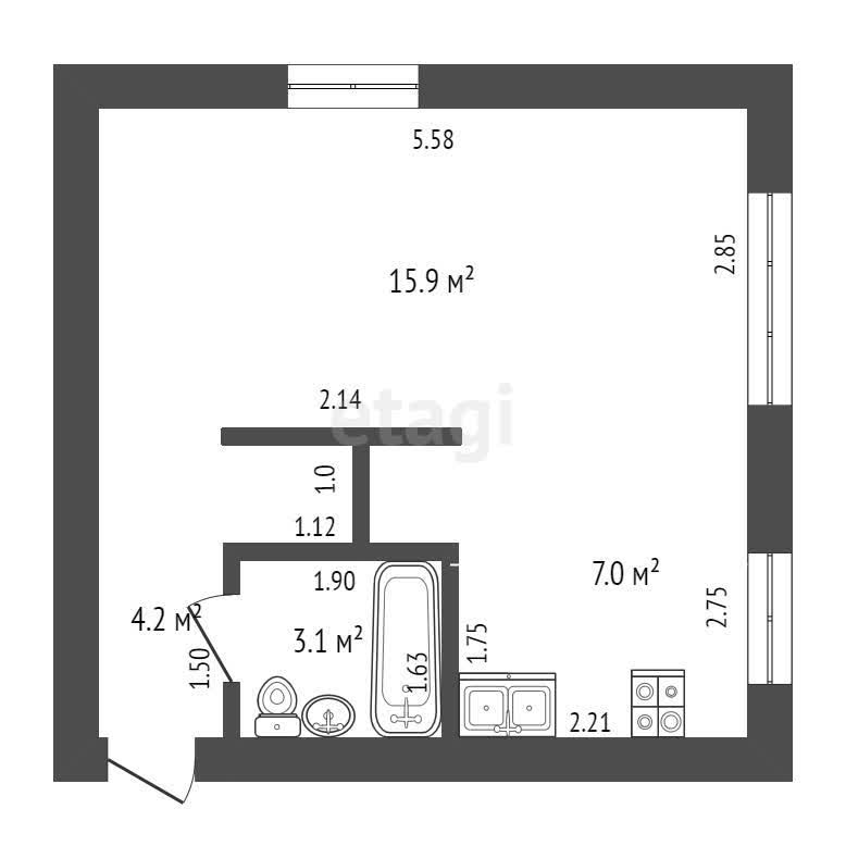 Продажа 1-комнатной квартиры, Комсомольск-на-Амуре, Розы Люксембург,  28