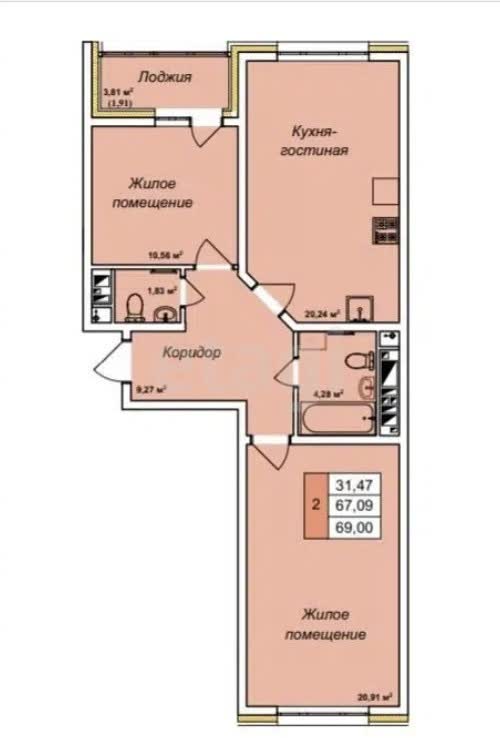 Продажа 2-комнатной квартиры, Южно-Сахалинск, Сахалинская область,  Южно-Сахалинск