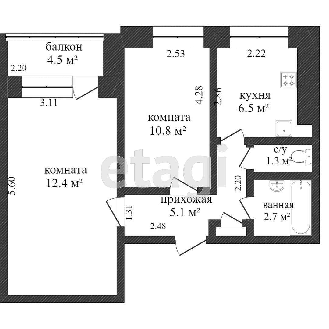 Продажа 2-комнатной квартиры, Комсомольск-на-Амуре, Московский пр-т,  34 к 2