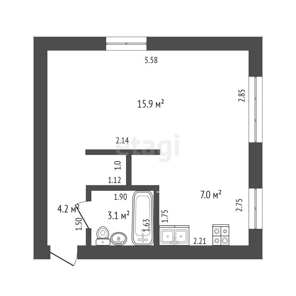 Продажа 1-комнатной квартиры, Комсомольск-на-Амуре, Розы Люксембург,  28