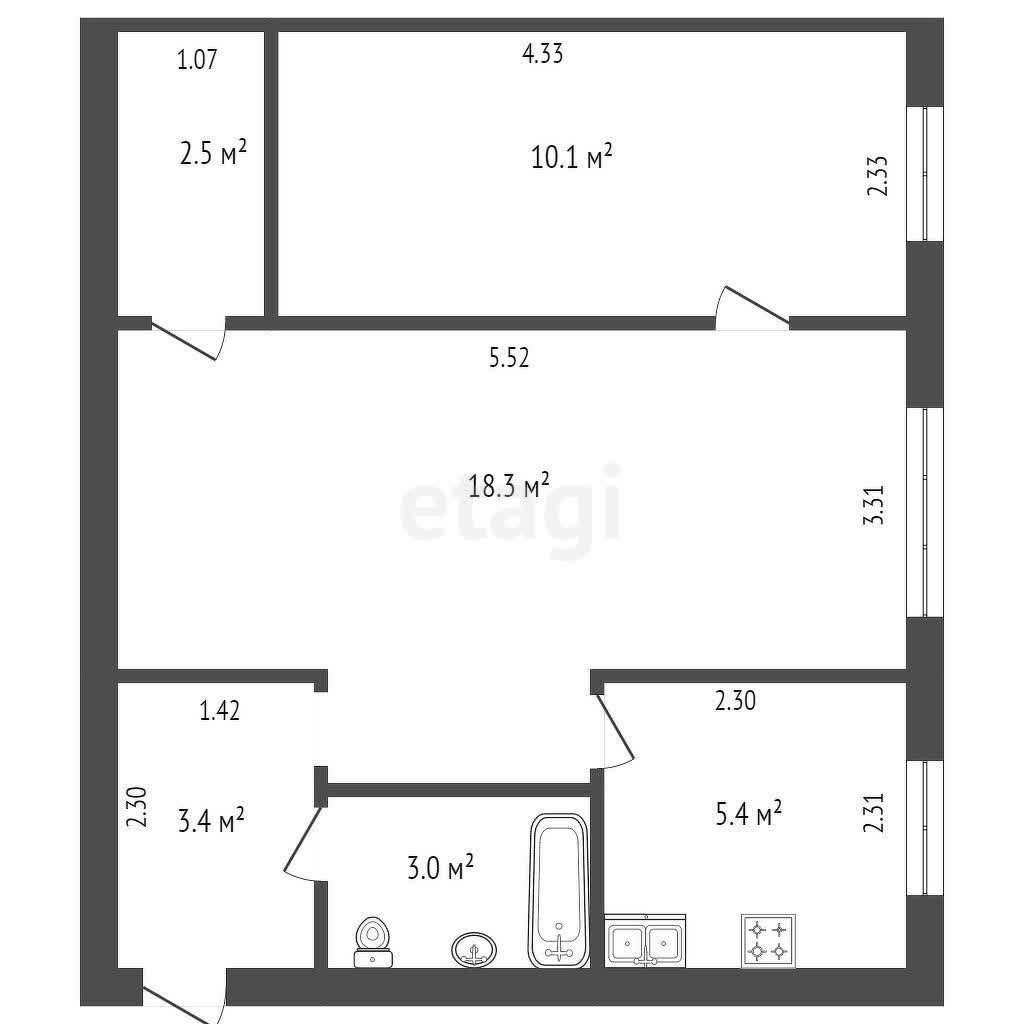 Продажа 2-комнатной квартиры, Комсомольск-на-Амуре, Октябрьский пр-т,  30