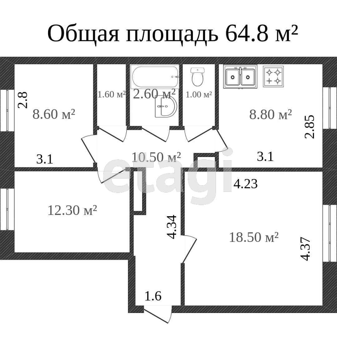 Продажа 3-комнатной квартиры, Комсомольск-на-Амуре, Дружба,  11 к 2