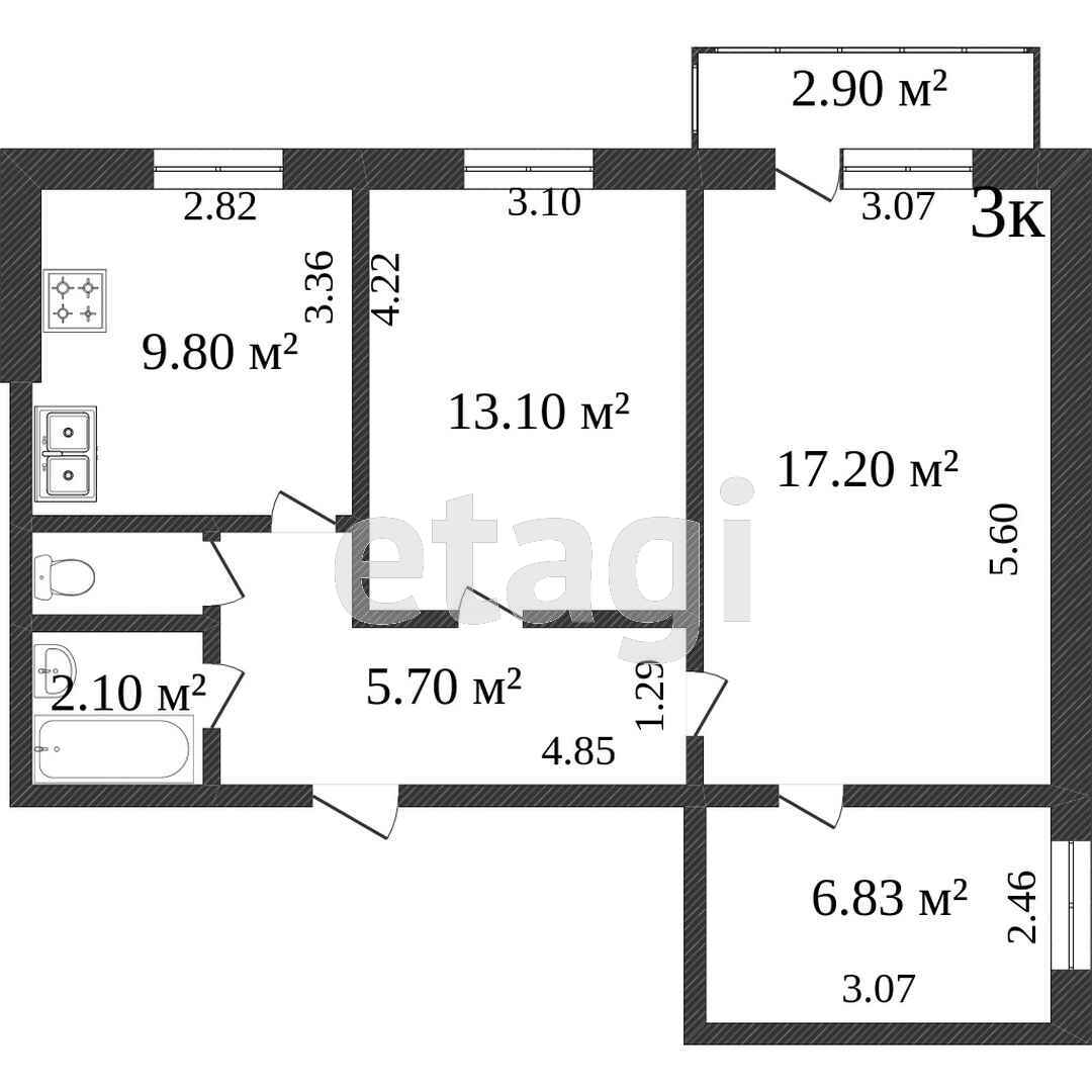 Продажа 3-комнатной квартиры, Комсомольск-на-Амуре, Гамарника,  19 к 6