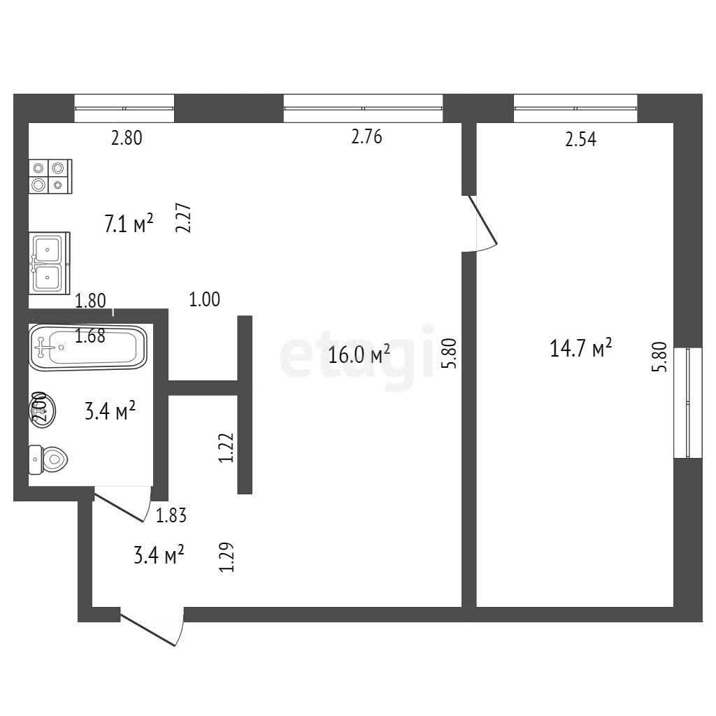 Продажа 2-комнатной квартиры, Комсомольск-на-Амуре, Розы Люксембург,  28