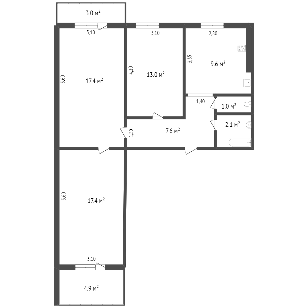 Продажа 3-комнатной квартиры, Комсомольск-на-Амуре, Гагарина,  10 к 2