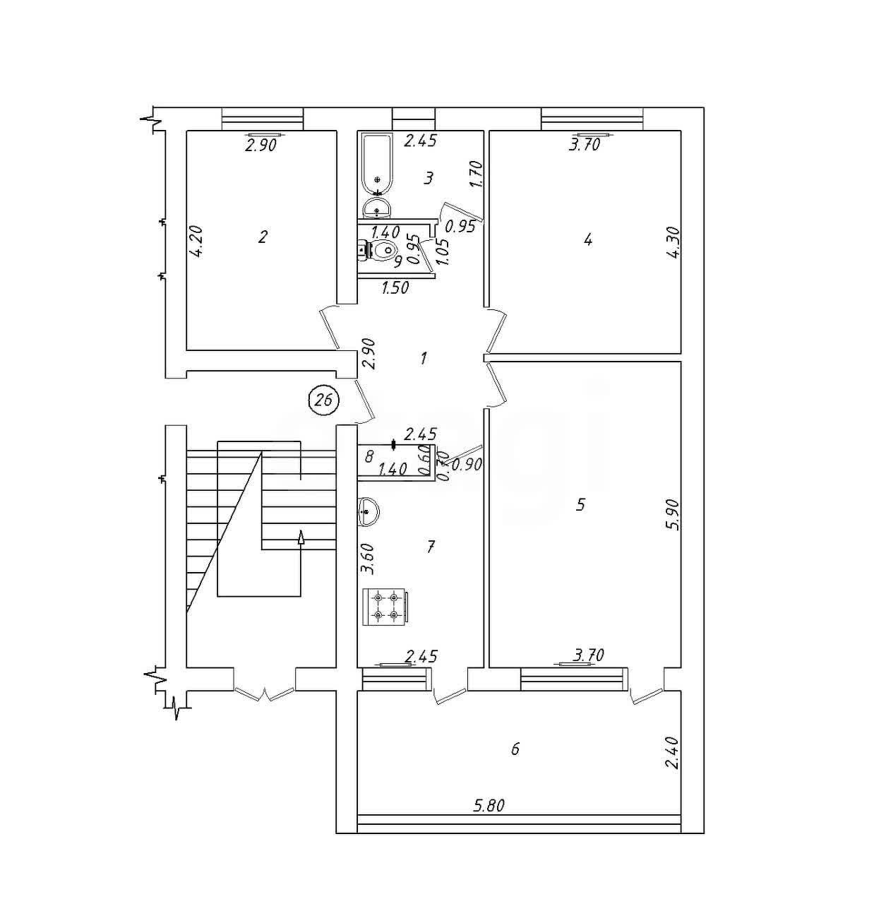 Kvartira 88 m² Toshkentda