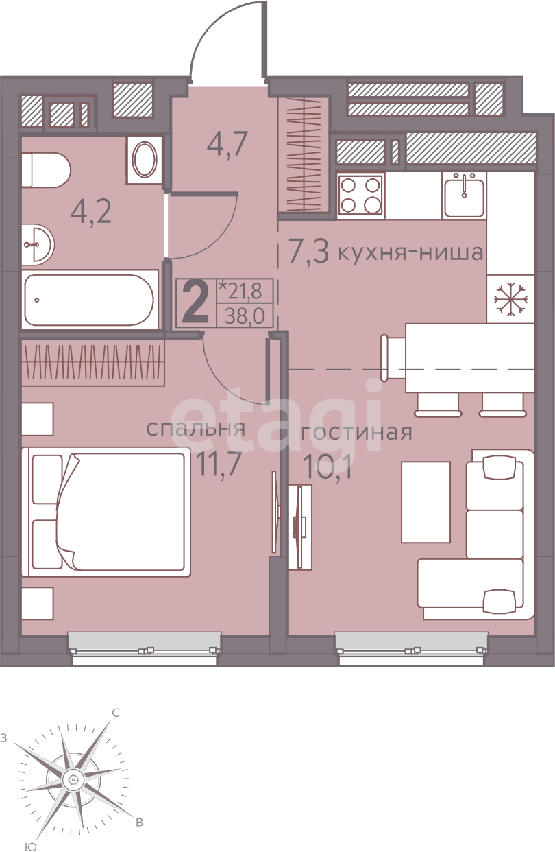 Купить двухкомнатную квартиру в жилой комплекс Погода в Перми: продажа 2  комнатных квартир, планировки и цены - жилом комплексе Погода