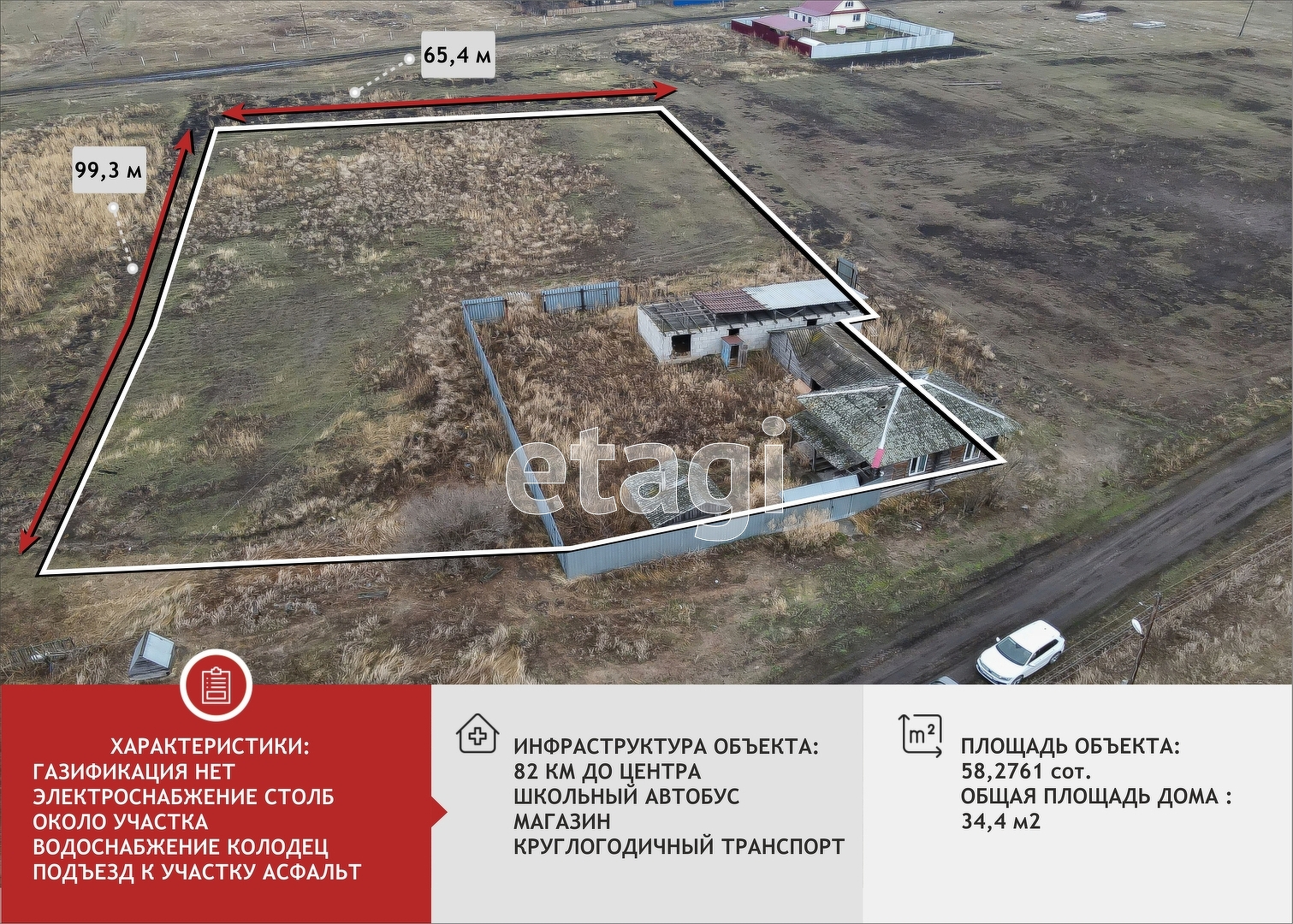 Покупка дома, Турушево, 58.2761 сот., 34.4 м2, 7150935, Исетское с. -  покупка