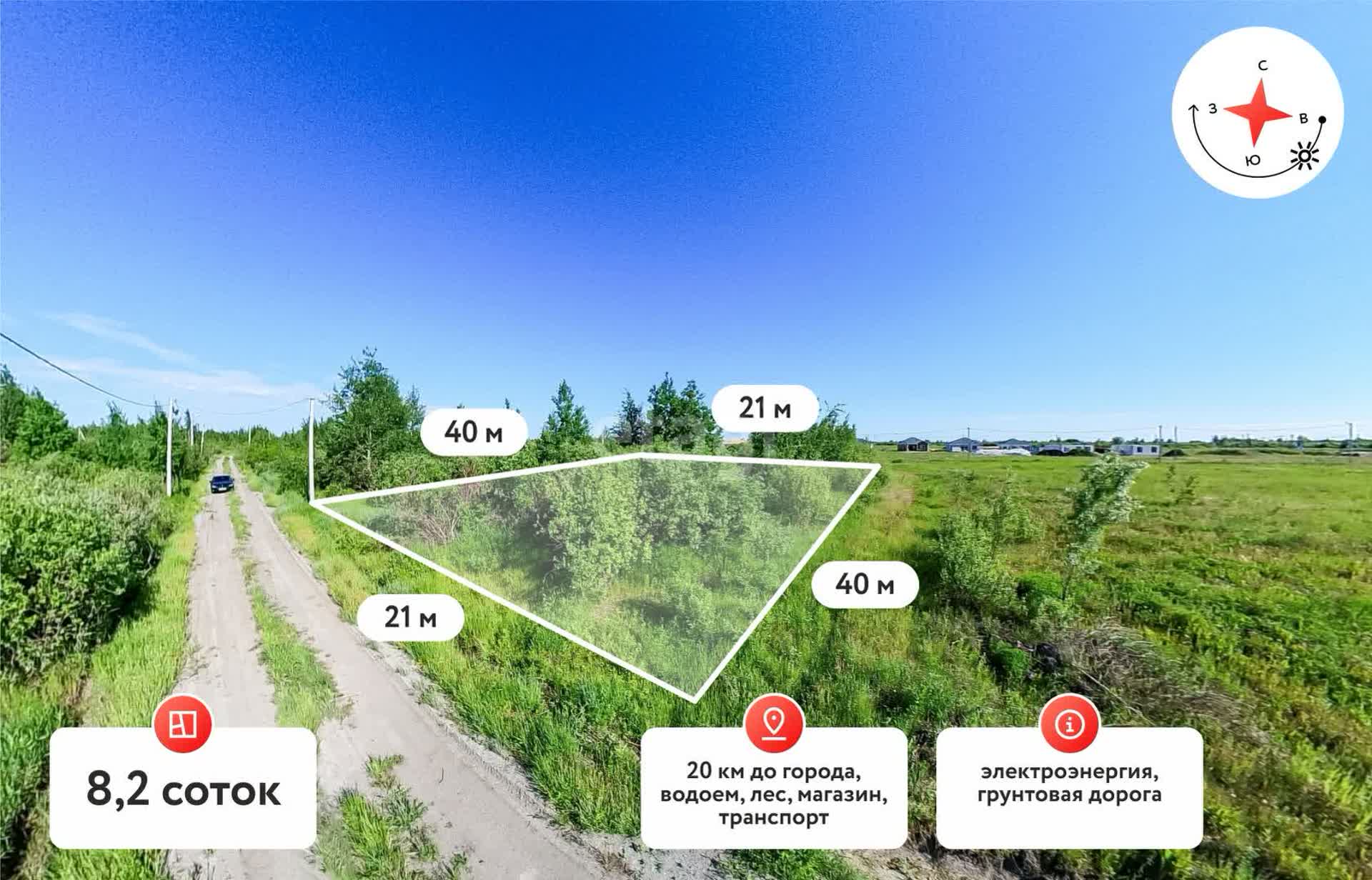 Покупка земельного участка, Тобольский тракт, 8.2 сот., 1708737, Тюмень -  покупка