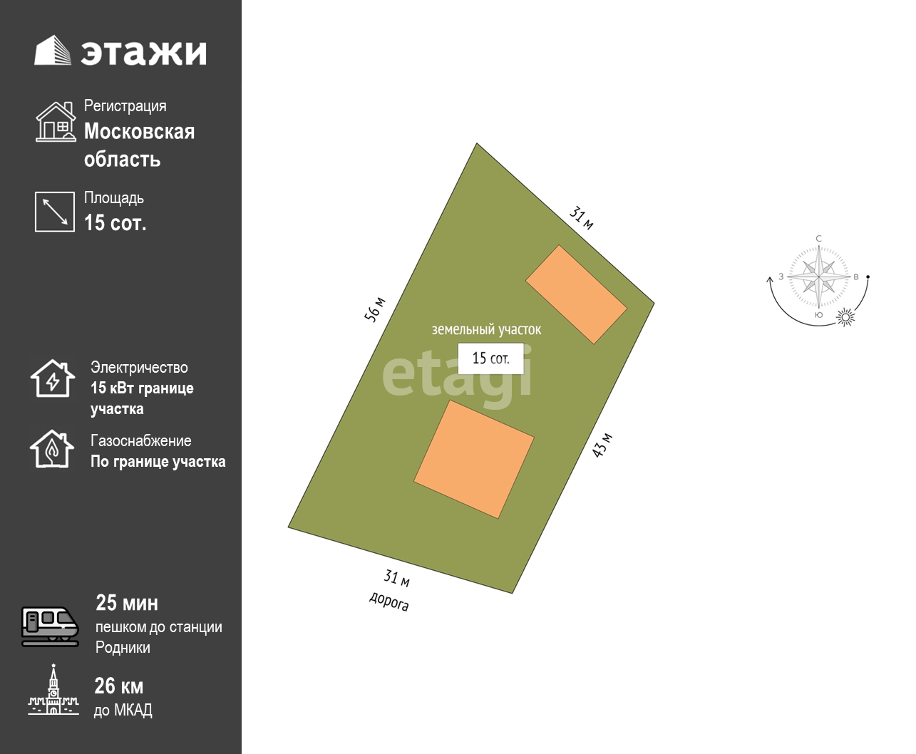 Купить земельный участок деревня Вялки, 🏡 продажа участков земли недорого