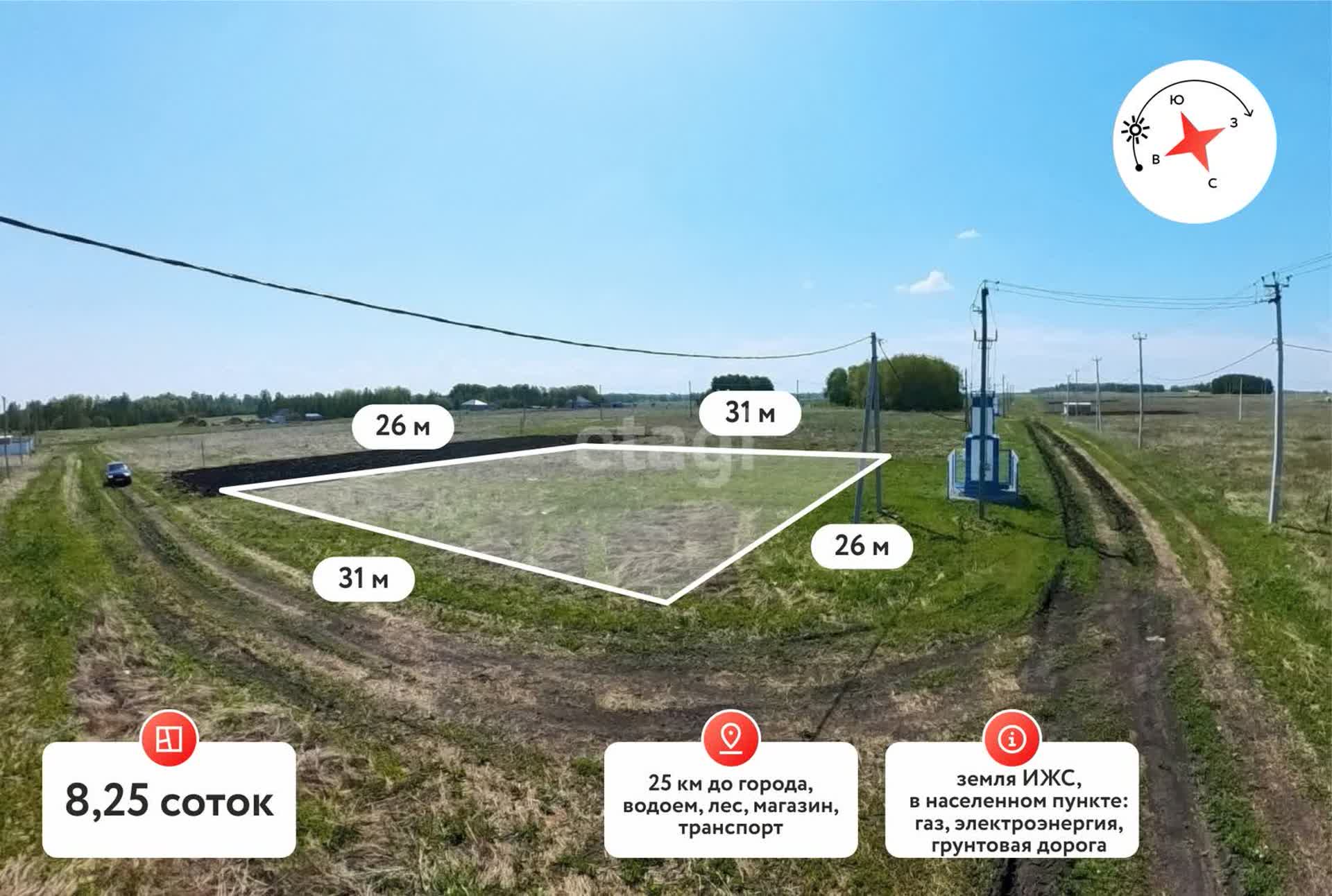 Покупка земельного участка, Большие Акияры, 8.3 сот., 11024489, Тюмень -  покупка