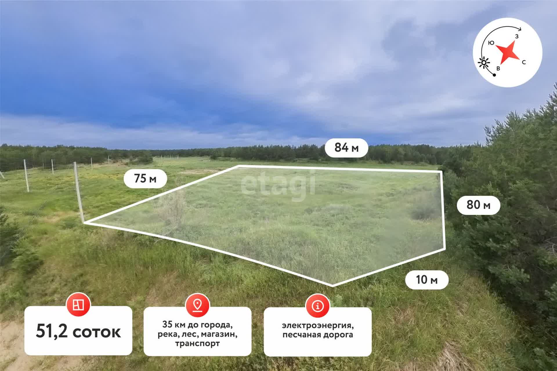 Покупка земельного участка, Старый Тобольский тракт, 51.2 сот., 1723320,  Тюмень - покупка