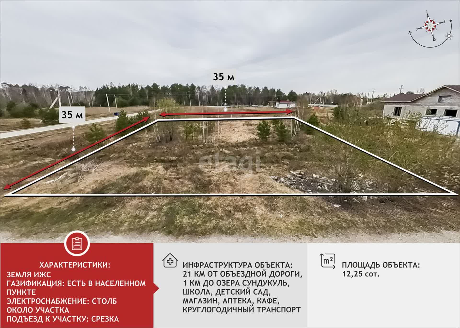 Покупка земельного участка, Тюнево, 12.3 сот., 10940147, Тюмень - покупка