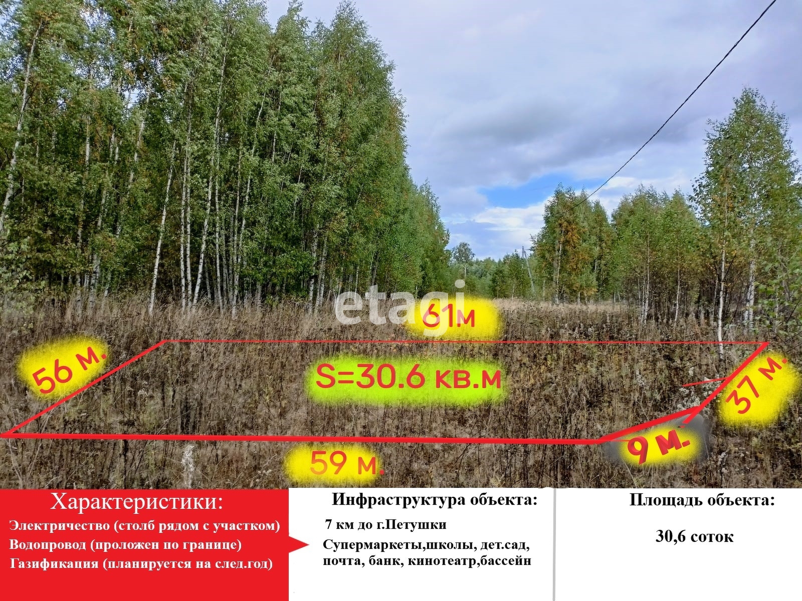 Покупка земельного участка, Старые Петушки деревня, 30.6 сот., 8357353,  Петушки - покупка