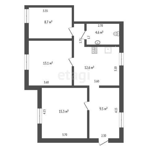 Продажа дома, 40м <sup>2</sup>, 8 сот., Заводоуковск, Залинейная часть, Тер. туп. Санатория